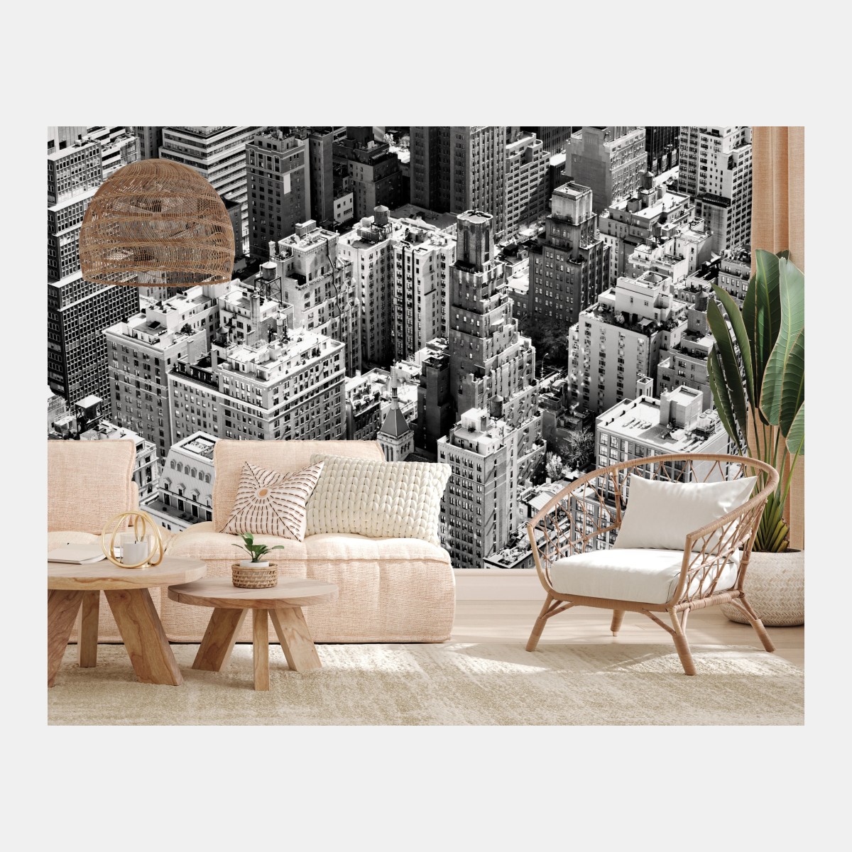Fototapete Manhattan luftaufnahme skyline in monochrom – Pixers®