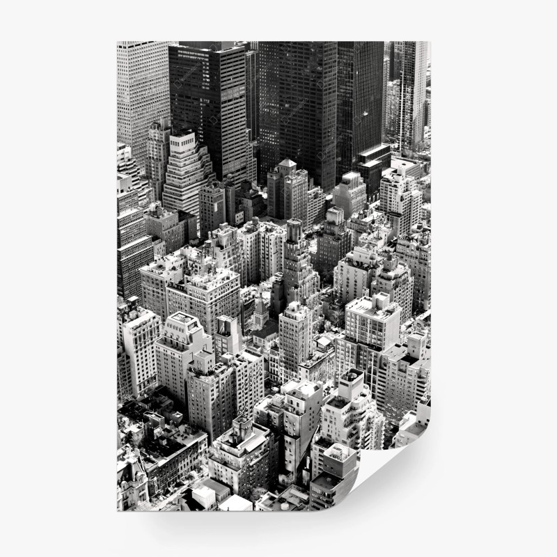 Fototapete Manhattan luftaufnahme skyline in monochrom