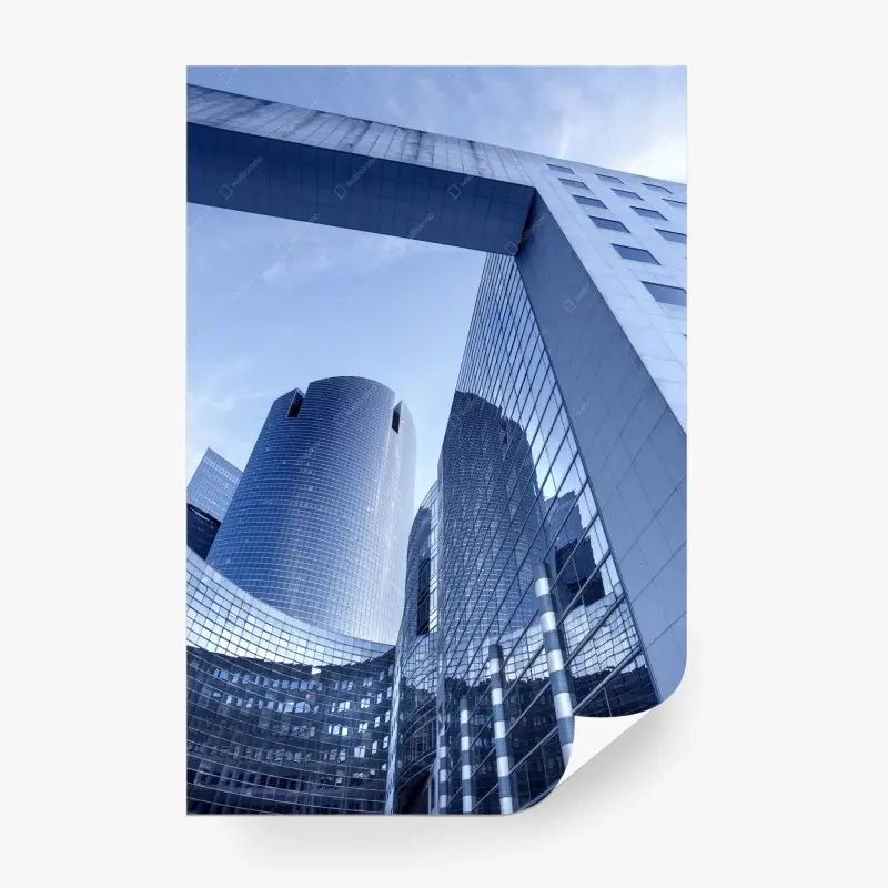 Fototapete moderne blaue stadtsilhouette
