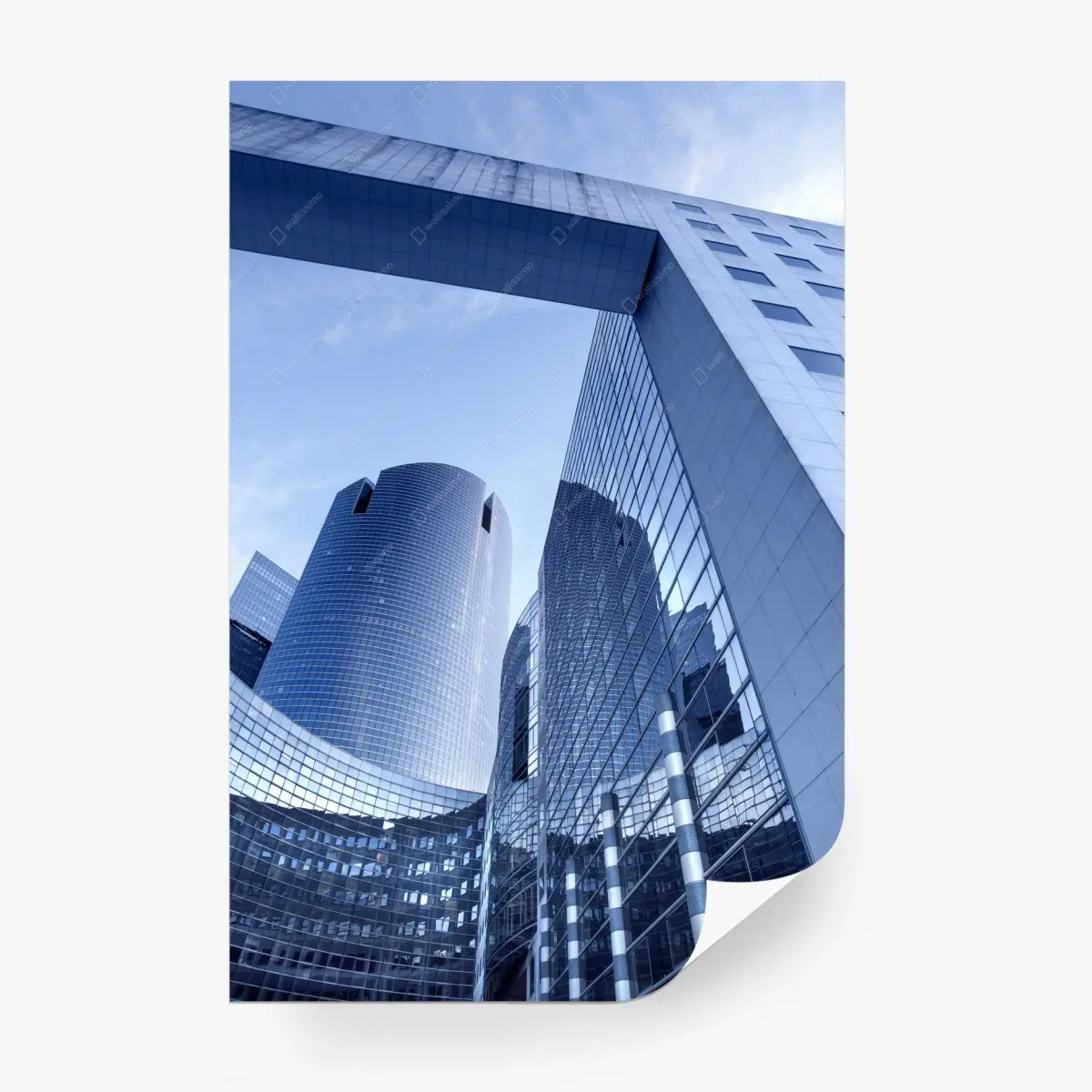 Fototapete moderne blaue stadtsilhouette – Pixers®