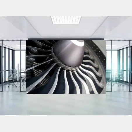 Fototapete nahaufnahme turbinenblätter des jettriebwerks – Pixers®