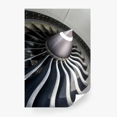Fototapete nahaufnahme turbinenblätter des jettriebwerks – Pixers®
