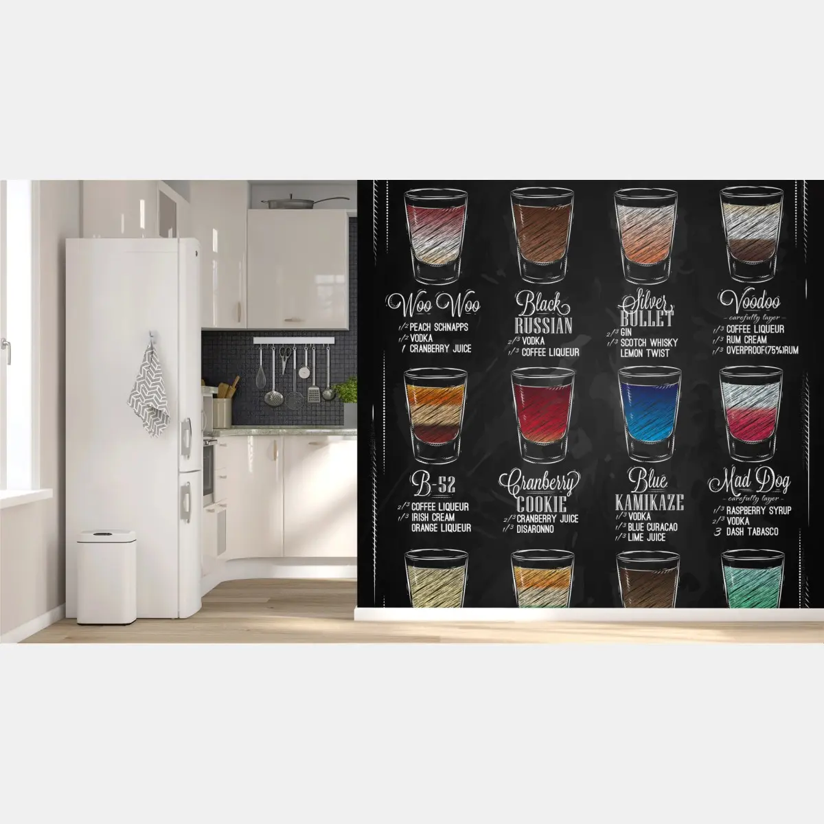 Fototapete vintage kreidetafel shots menü – Pixers®