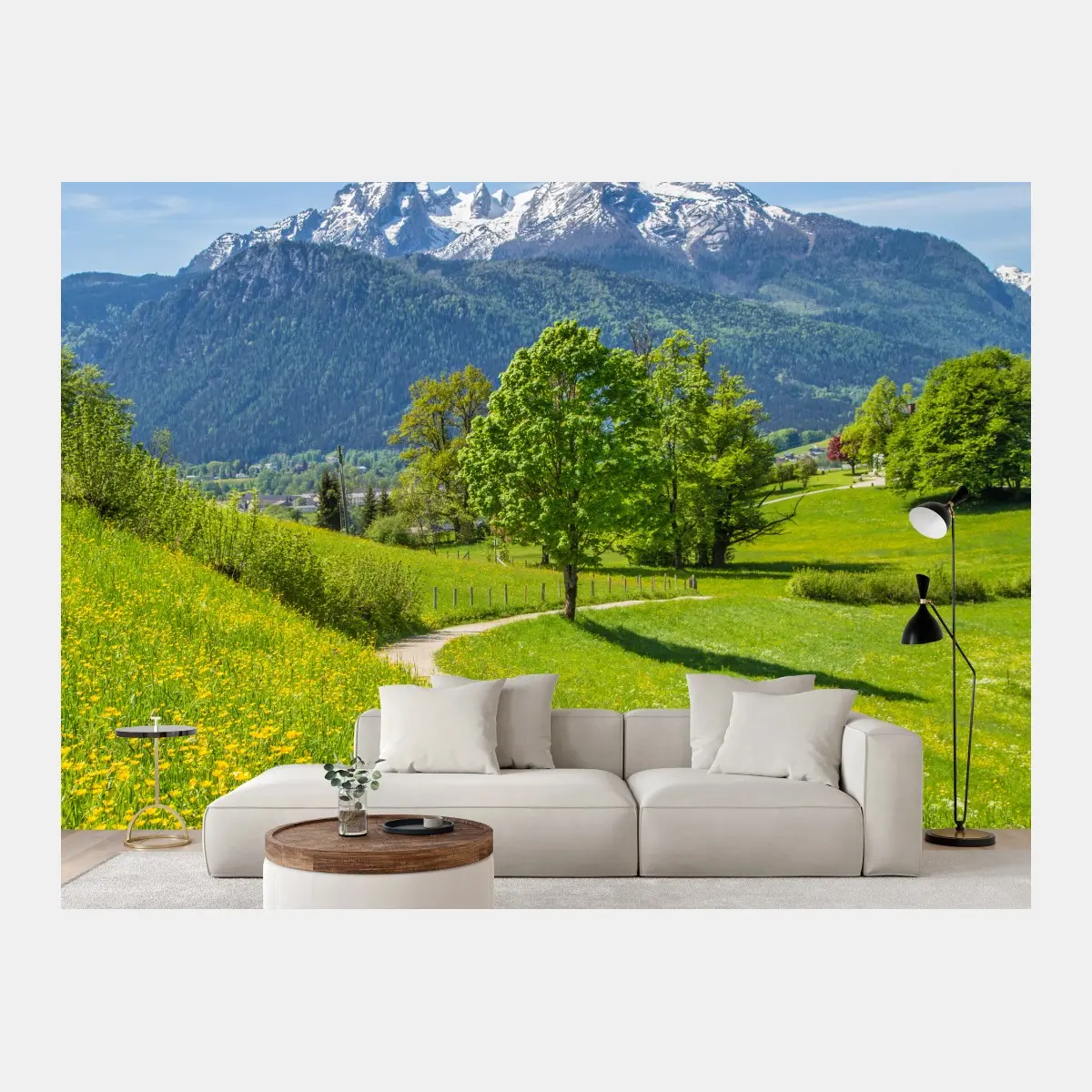 Fototapete alpenwiese und bergpfad – Pixers®