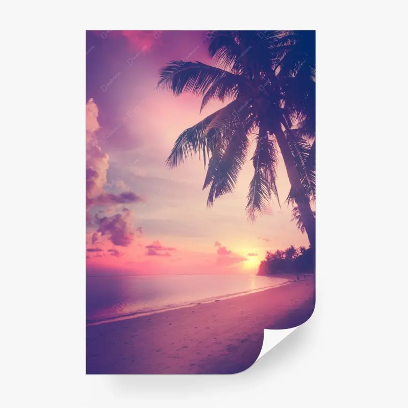 Fototapete tropischer sonnenuntergang am strand
