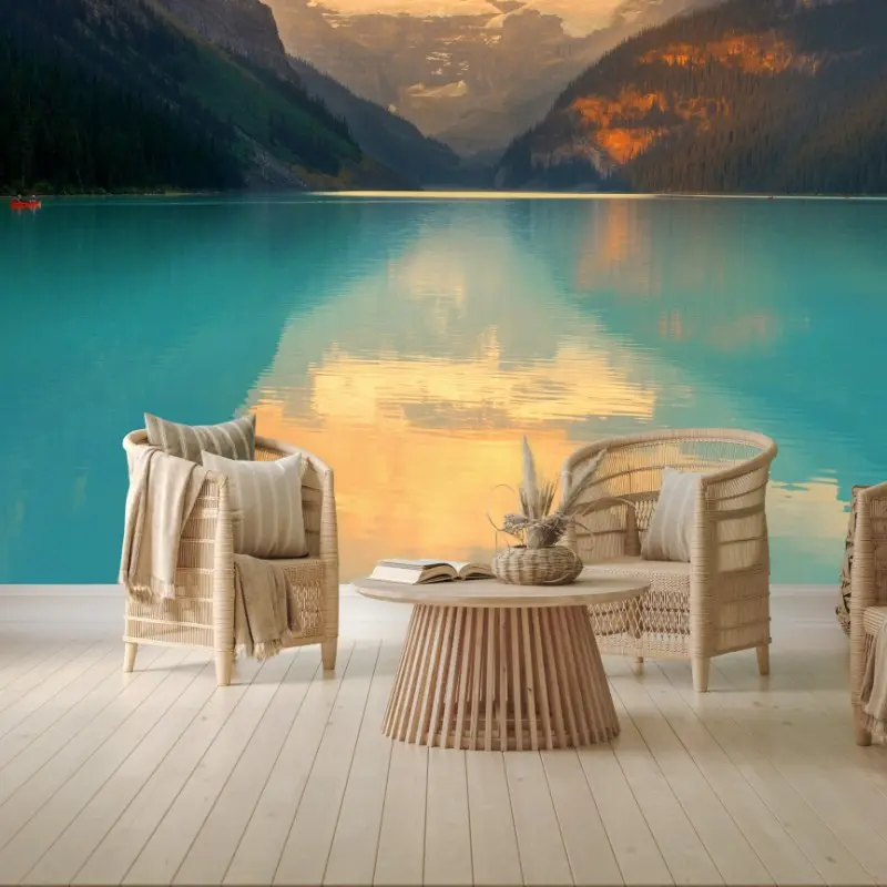 Fototapete sonnenaufgang über Lake Louise, Banff