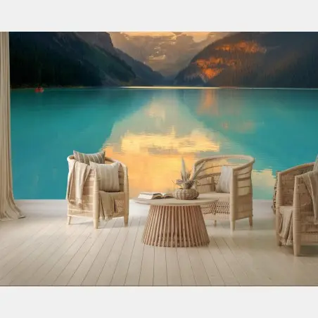 Fototapete sonnenaufgang über Lake Louise, Banff – Pixers®