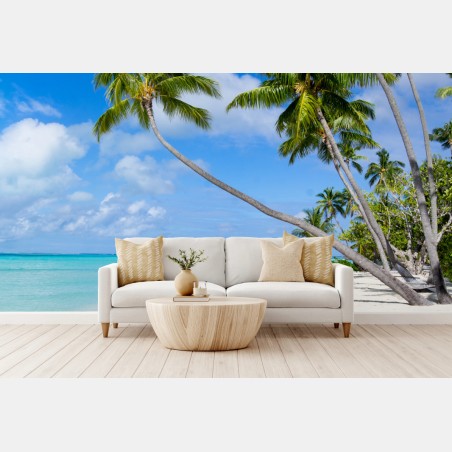 Fototapete tropischer palmenstrand – Pixers®