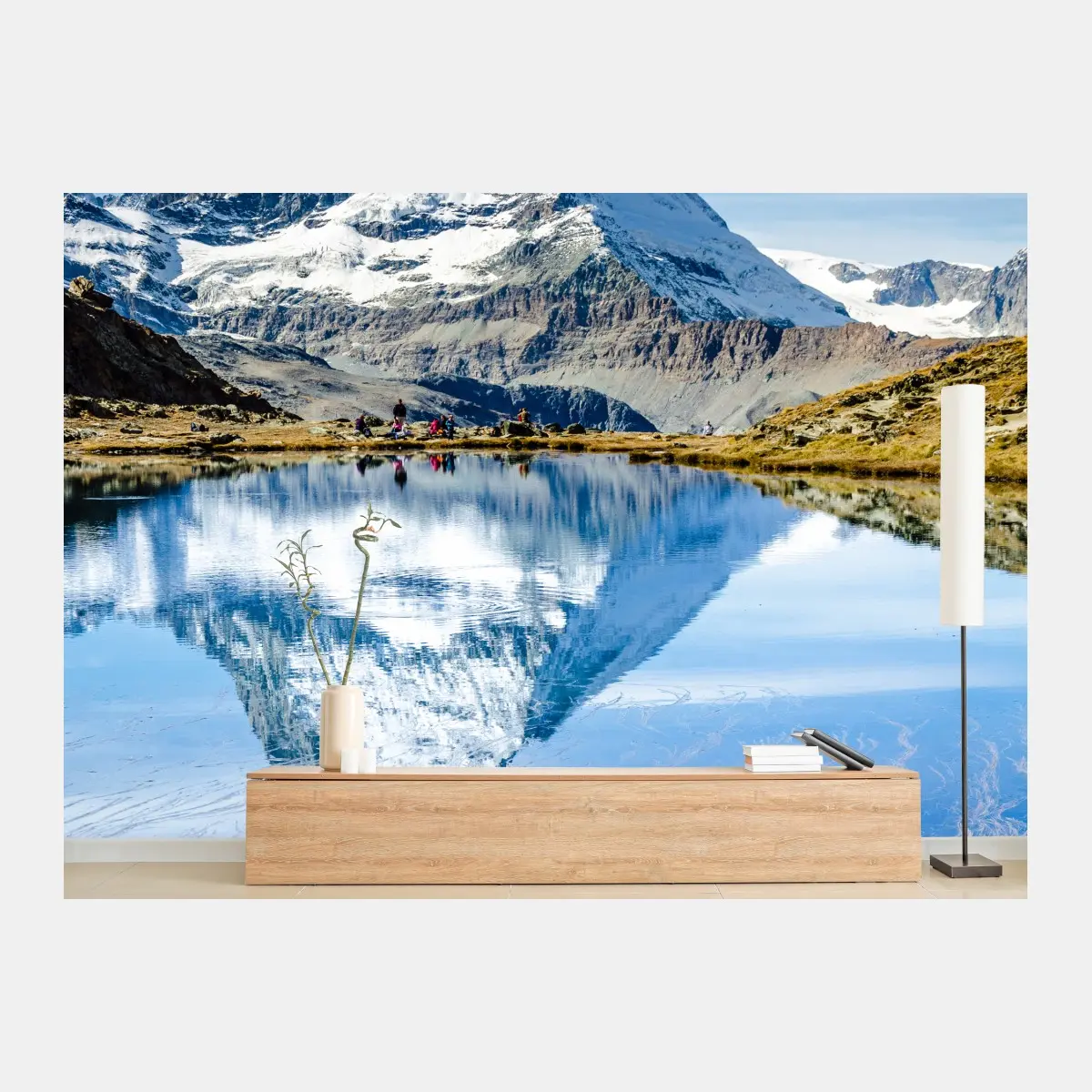 Fototapete majestätisches Matterhorn im spiegel eines alpensees – Pixers®