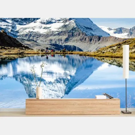 Fototapete majestätisches Matterhorn im spiegel eines alpensees – Pixers®