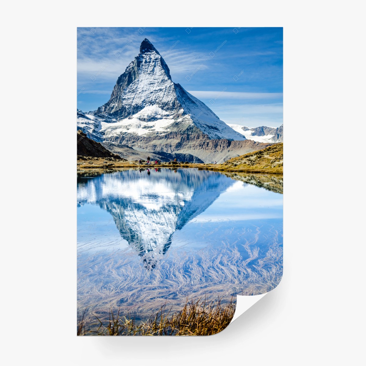 Fototapete majestätisches Matterhorn im spiegel eines alpensees – Pixers®