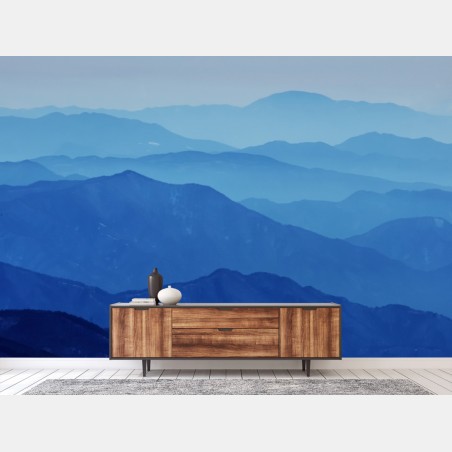 Fototapete neblige blaue bergschichten – Pixers®