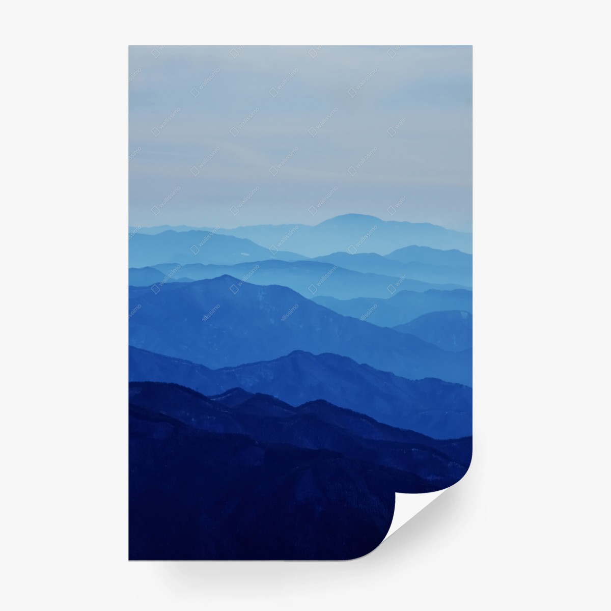 Fototapete neblige blaue bergschichten – Pixers®