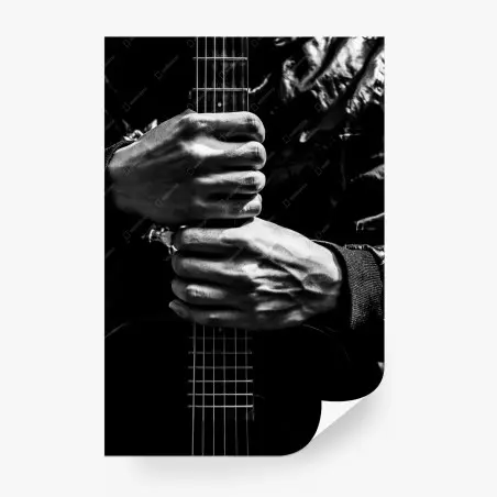 Fototapete hände am gitarrenhals – Pixers®