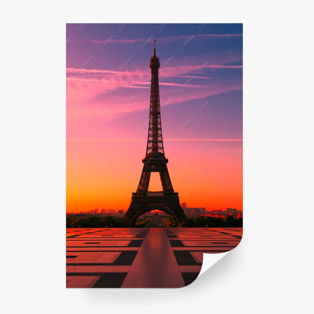 Fototapete sonnenaufgang über dem Eiffelturm – Pixers®