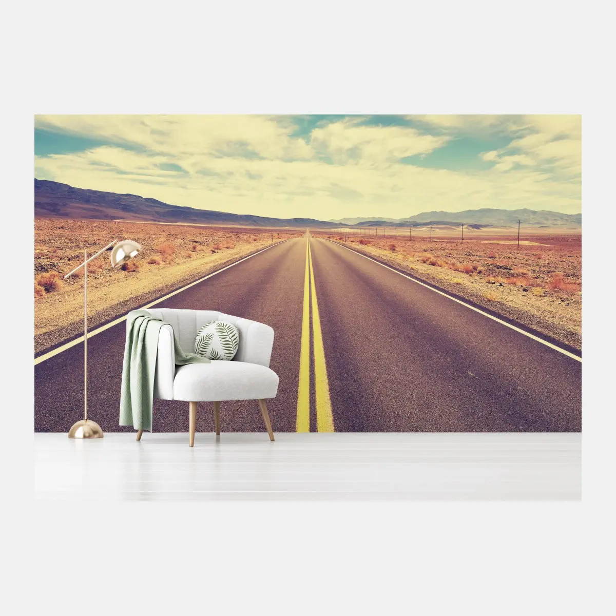 Fototapete vintage wüstenstraße, Death Valley – Pixers®