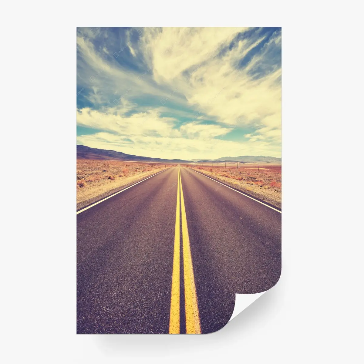 Fototapete vintage wüstenstraße, Death Valley – Pixers®