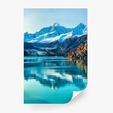 Fototapete ruhiger türkisfarbener bergsee – Pixers®