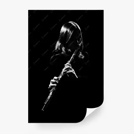 Fototapete elegante flötensilhouette – Pixers®