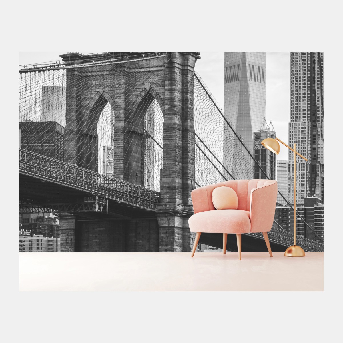 Fototapete Brooklyn bridge schwarzweiß stadtbild – Pixers®