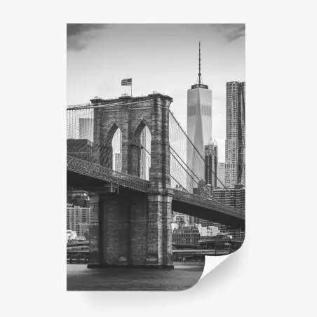 Fototapete Brooklyn bridge schwarzweiß stadtbild – Pixers®