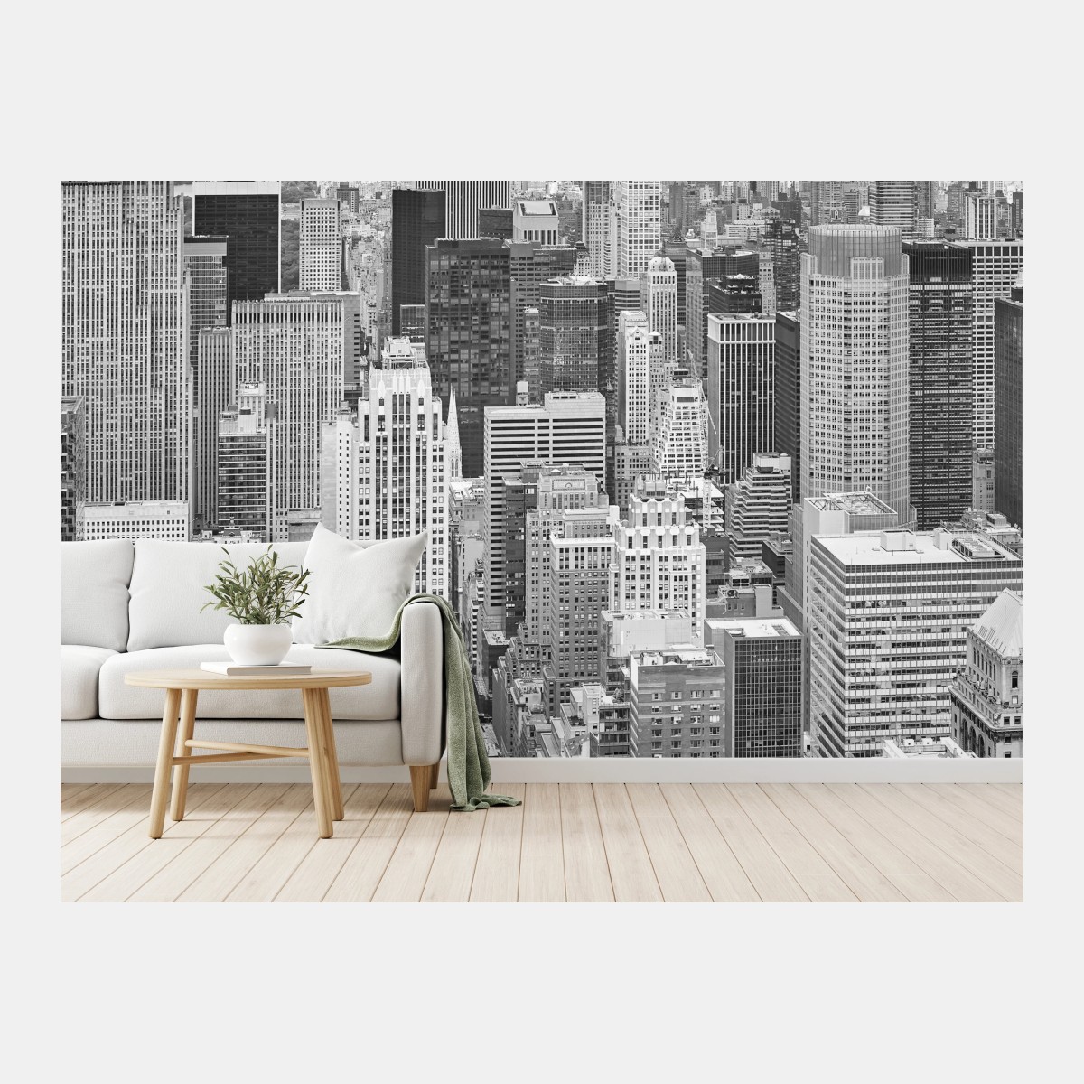 Fototapete panorama von New York in schwarzweiß – Pixers®