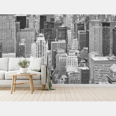Fototapete panorama von New York in schwarzweiß – Pixers®