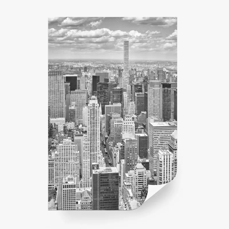 Fototapete panorama von New York in schwarzweiß