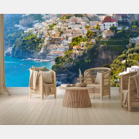 Fototapete Positano küstenpanorama an der klippe – Pixers®
