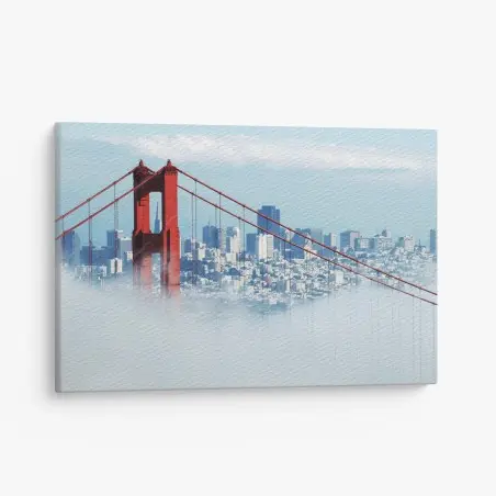 Leinwandbild Golden Gate im nebel über San Francisco – Pixers®