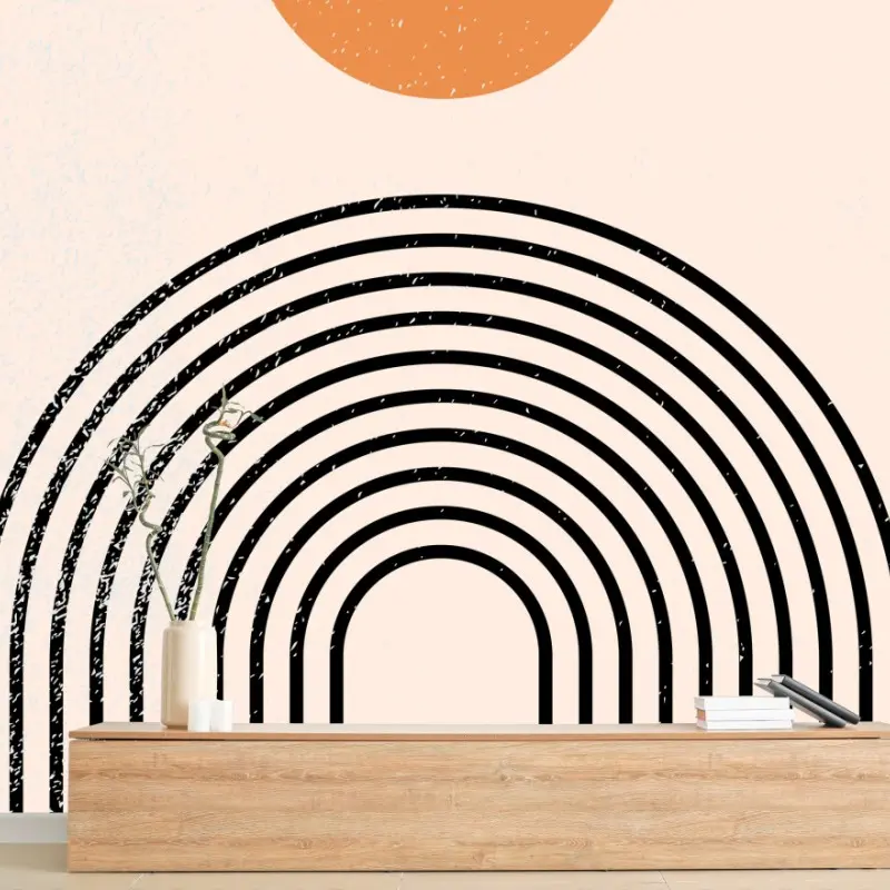 Fototapete minimalistischer bogen mit sonne