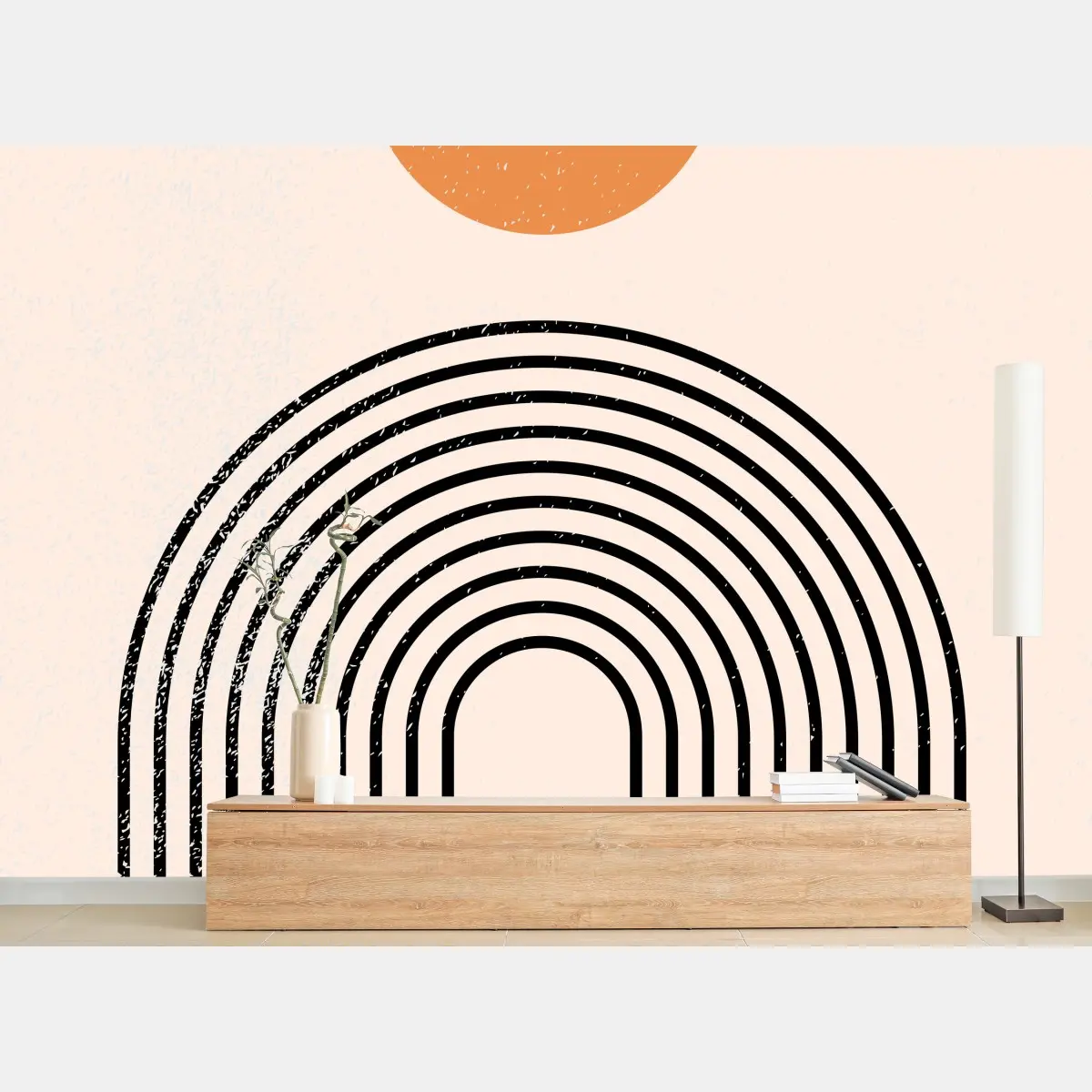 Fototapete minimalistischer bogen mit sonne – Pixers®