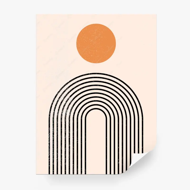 Fototapete minimalistischer bogen mit sonne