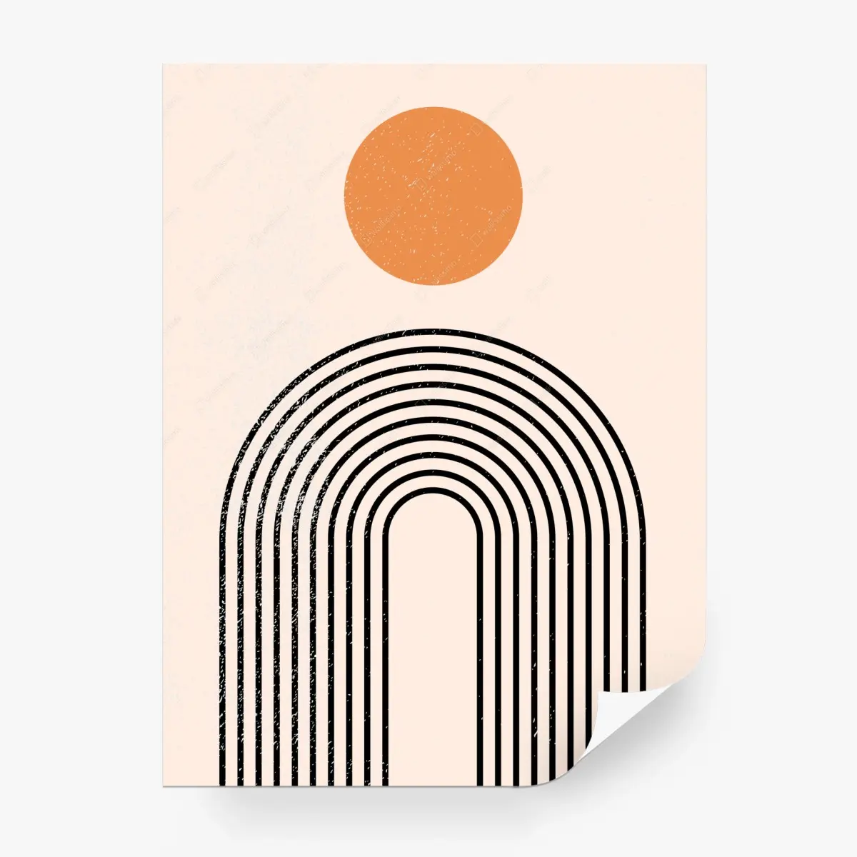 Fototapete minimalistischer bogen mit sonne – Pixers®