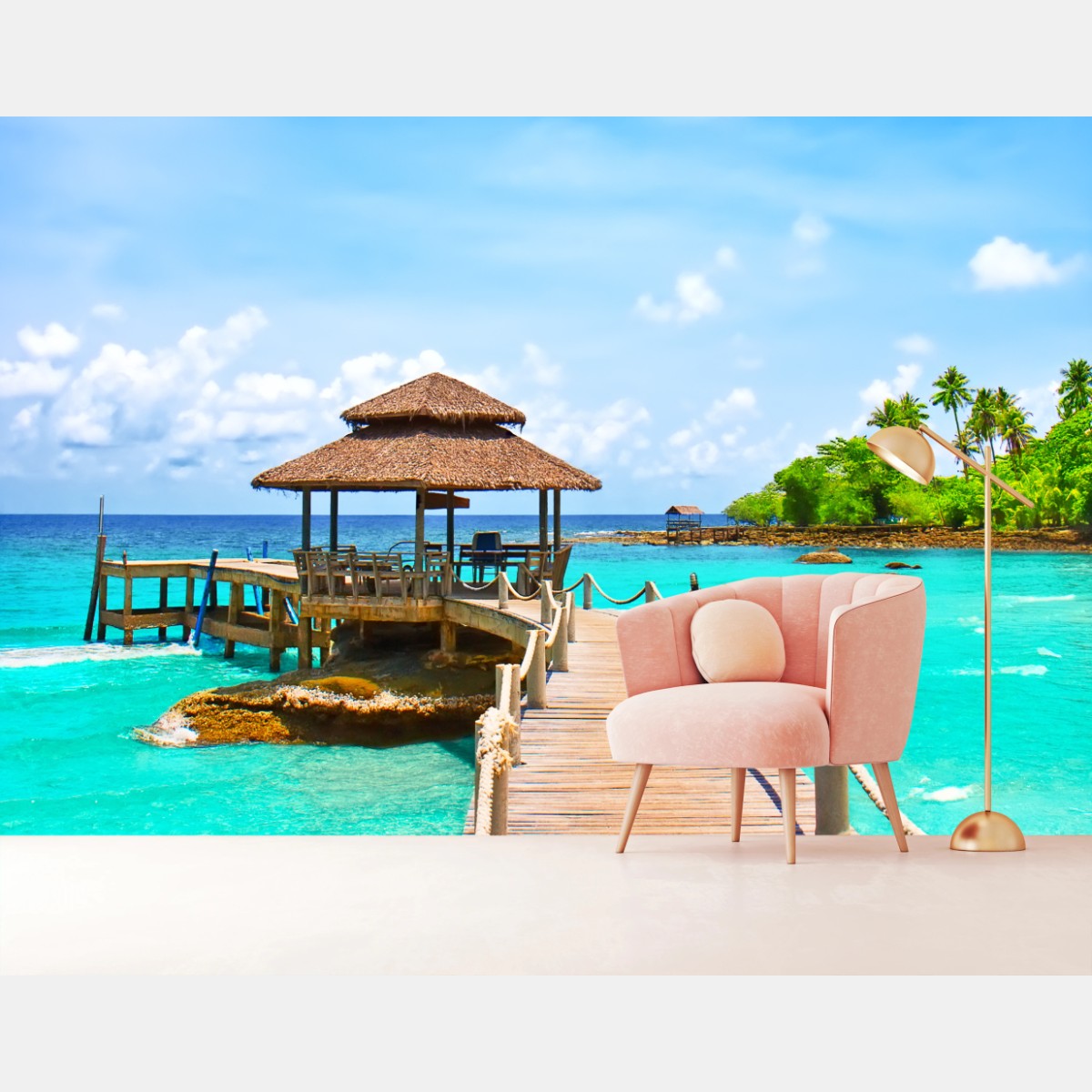 Fototapete tropischer steg auf Koh Kood – Pixers®