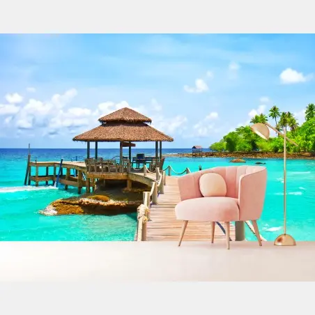 Fototapete tropischer steg auf Koh Kood – Pixers®