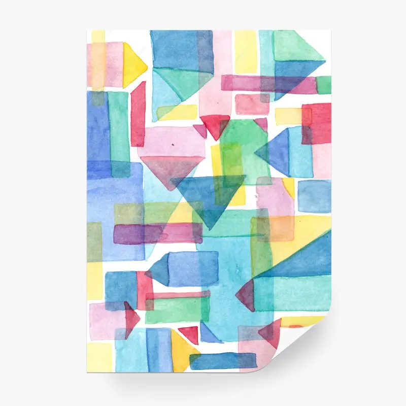 Fototapete bunte geometrische aquarellkomposition