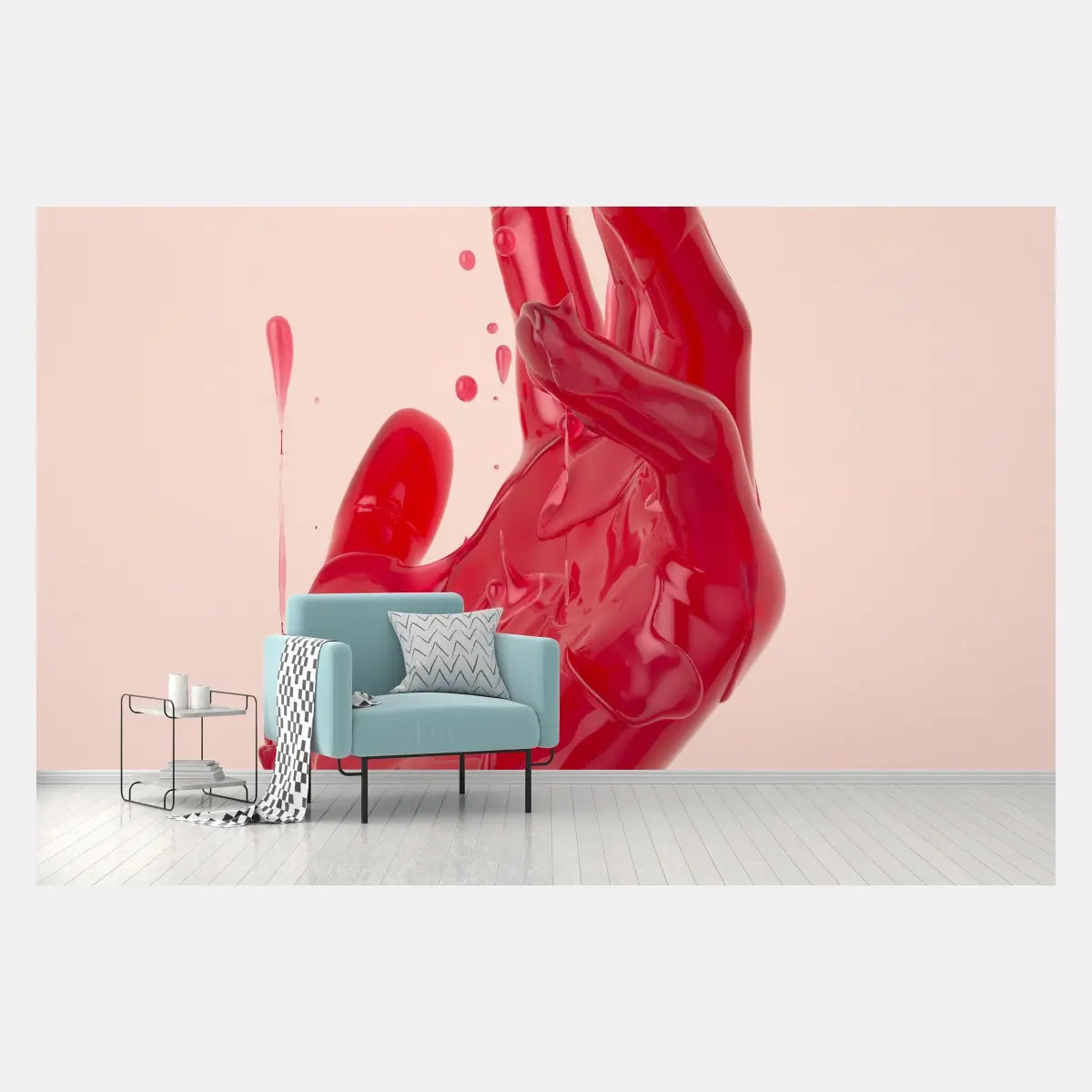Fototapete schmelzende rote hand abstrakte grafik – Pixers®