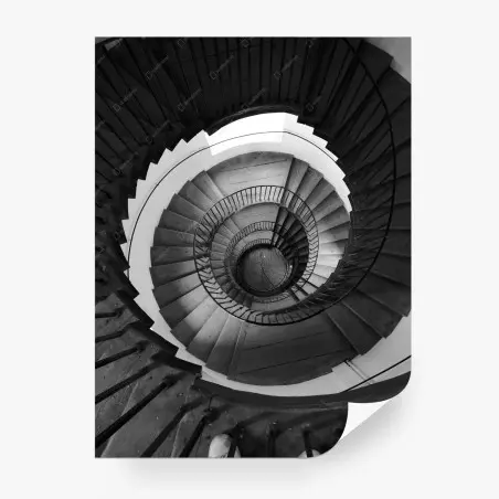 Fototapete monochrome spiraltreppe geometrie – Pixers®