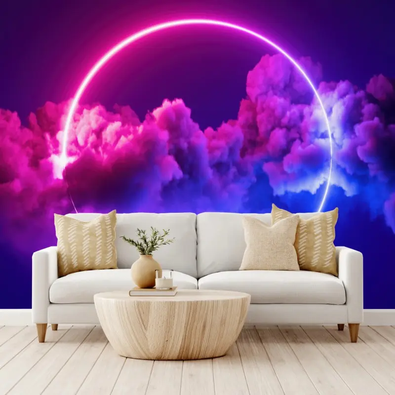 Fototapete neon wolkenring