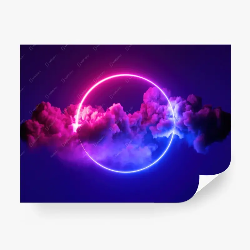Fototapete neon wolkenring