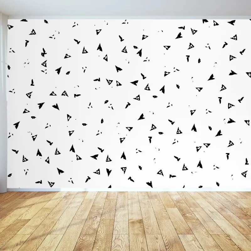 Fototapete minimalistisches muster mit schwarzen dreiecken