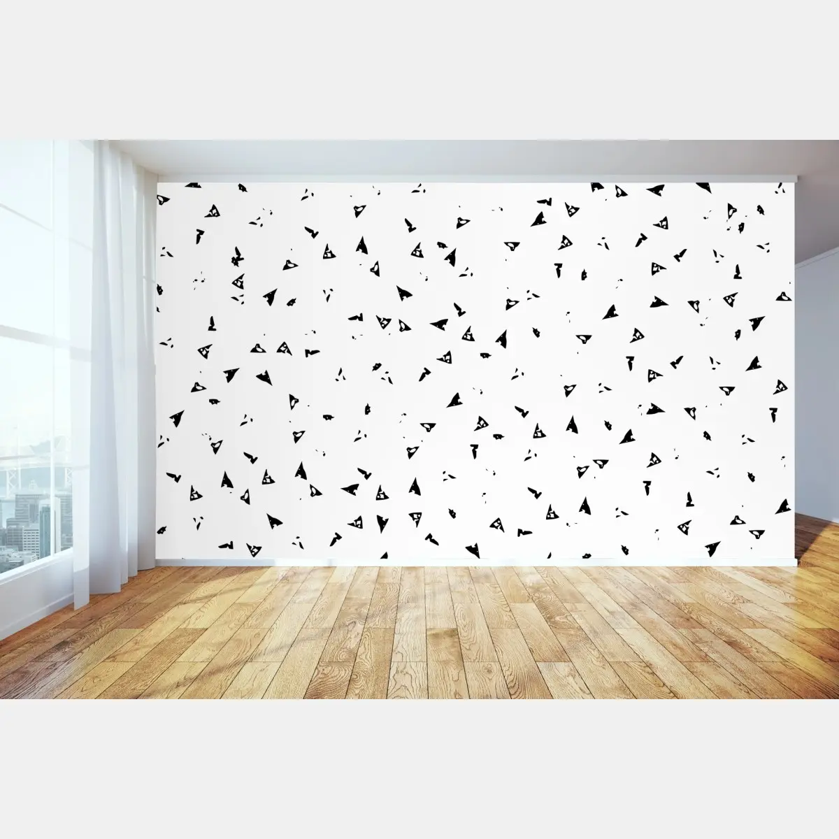 Fototapete minimalistisches muster mit schwarzen dreiecken – Pixers®
