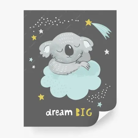 Fototapete schlafender koala auf wolke - märchenhafte dekoration fürs kinderzimmer – Pixers®