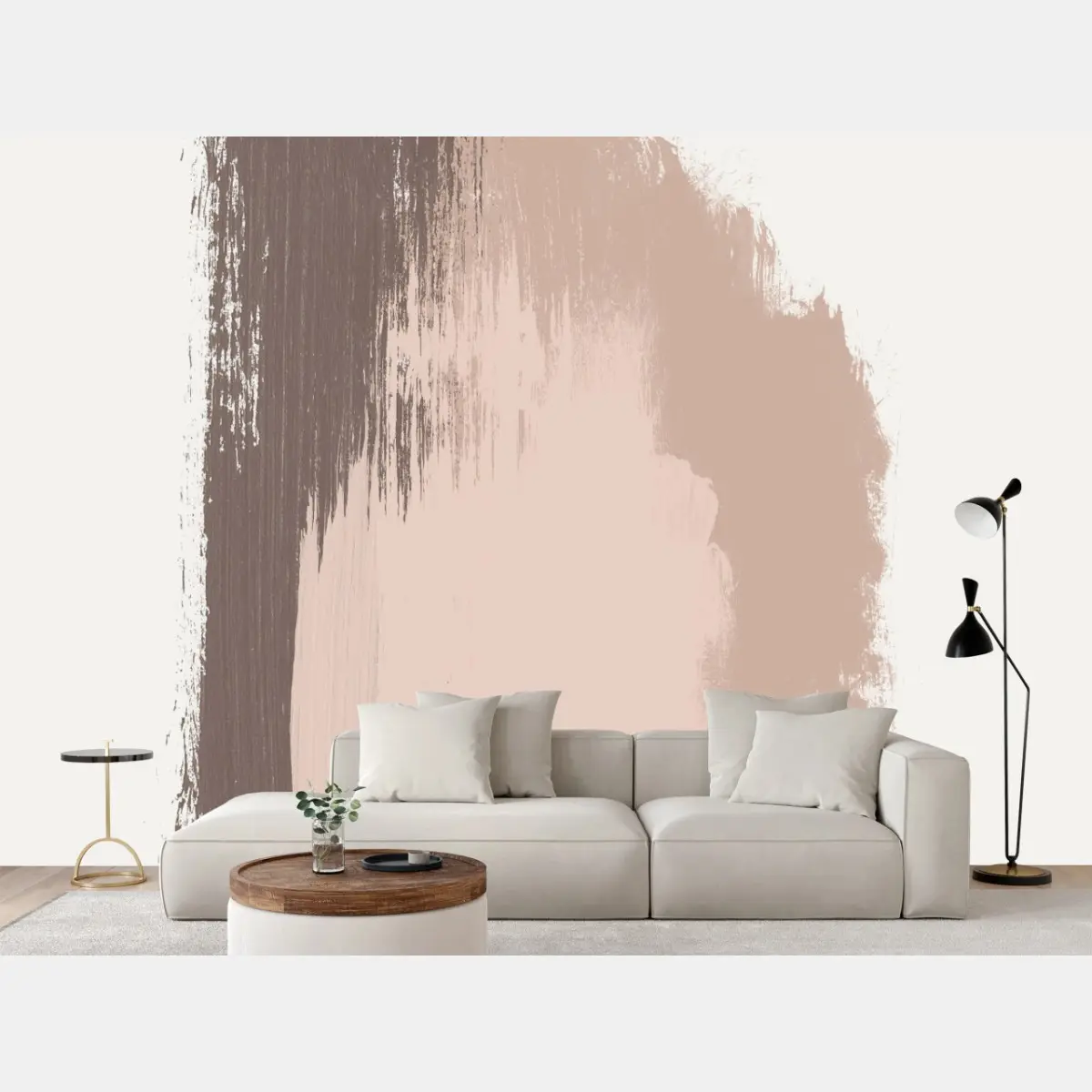 Fototapete zarte beige pinselstriche – Pixers®