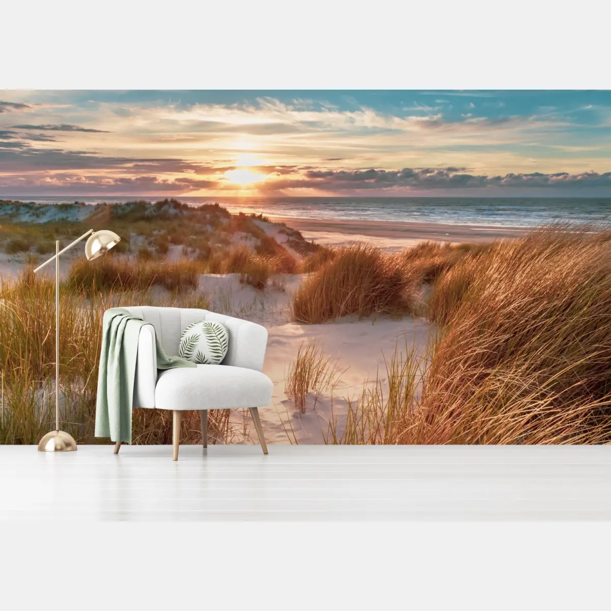 Fototapete sonnenuntergang über den dünen von Ameland – Pixers®
