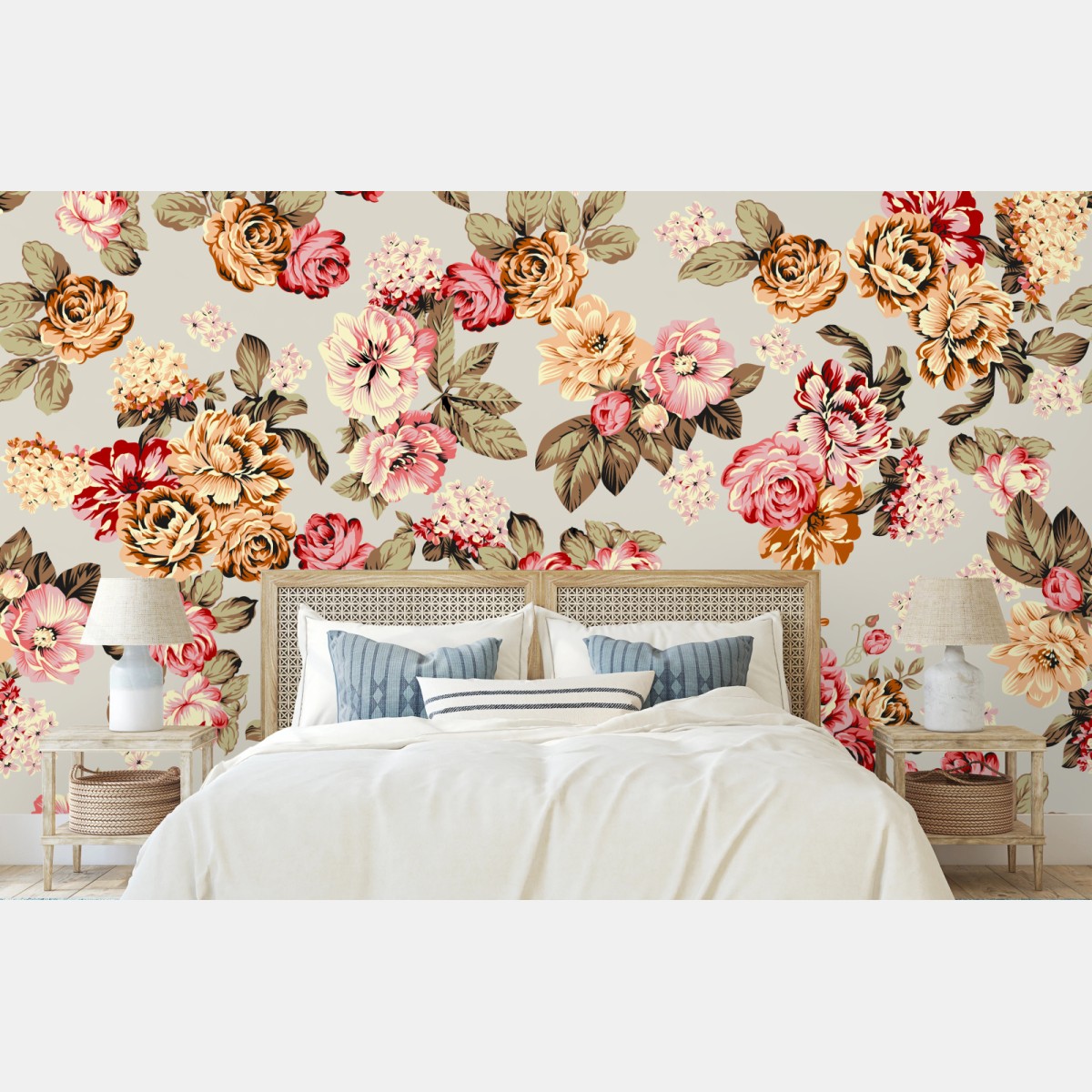 Fototapete vintage pastell blumenmuster – Pixers®