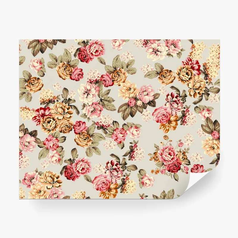 Fototapete vintage pastell blumenmuster