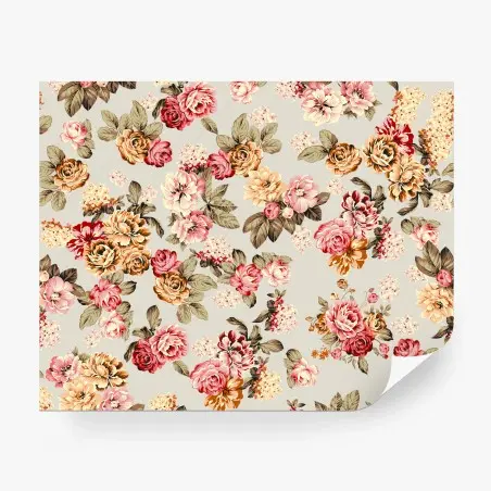Fototapete vintage pastell blumenmuster – Pixers®