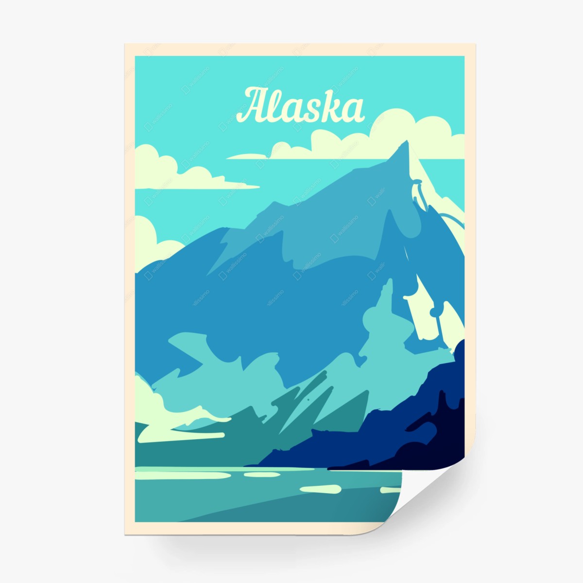 Fototapete Alaska retro bergposter – Pixers®
